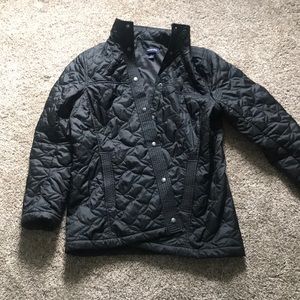 Lands End Black Puffer Quilted Jacket